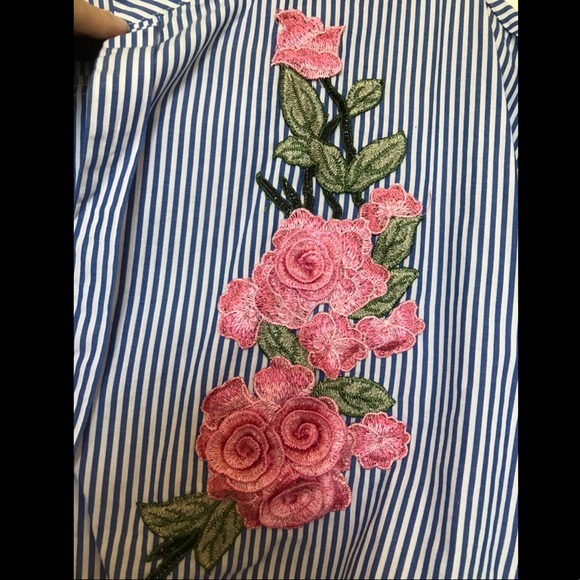 Paper Heart Blue and white Striped Blouse | S - Picture 2 of 6